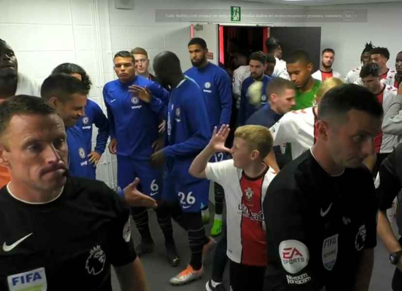 Сесар Аспиликуэта, Челси, Саутгемптон, пожать руку, мальчик, подросток