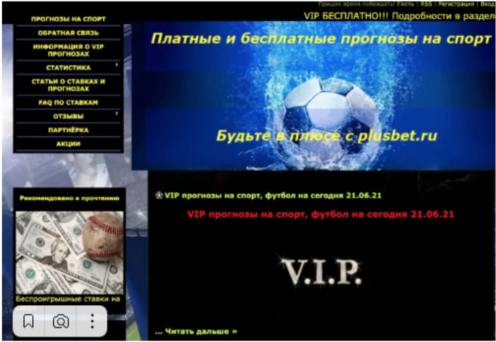 Деятельность проекта PlusBet