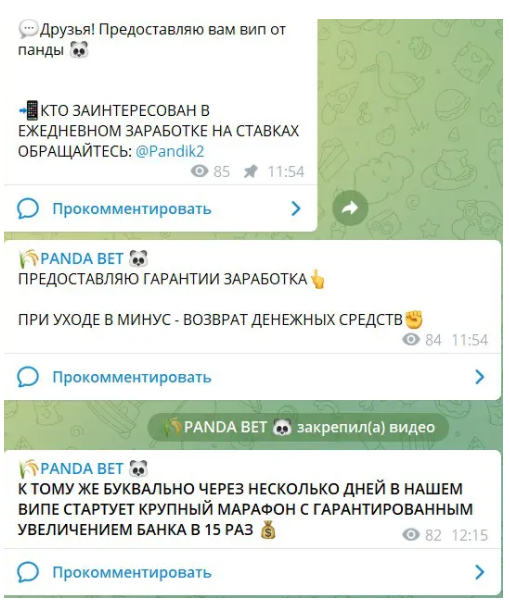Panda Bet телеграм канал